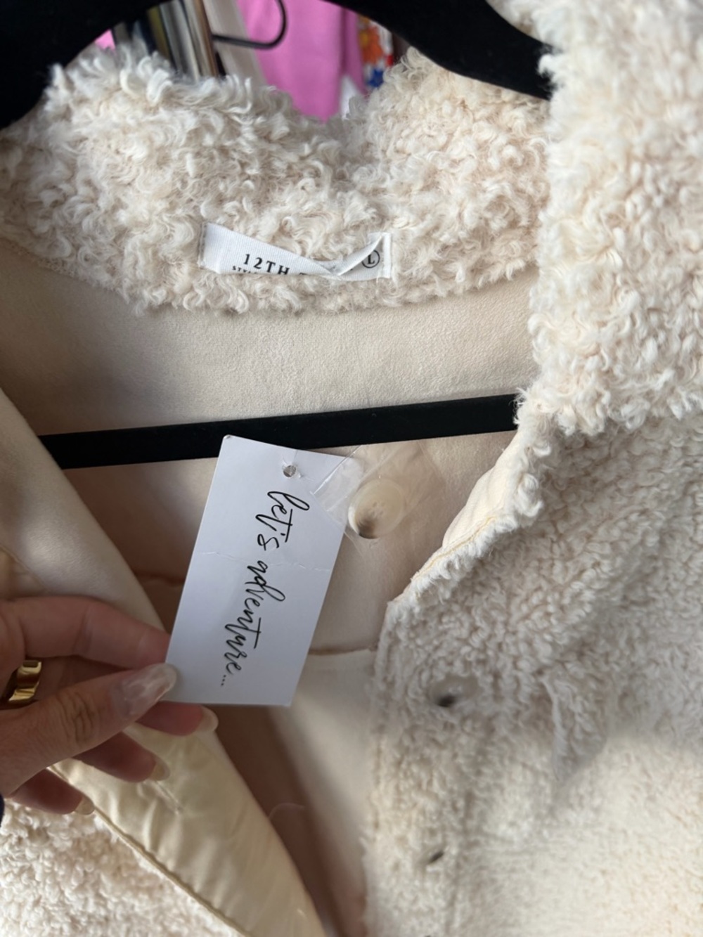 12th Tribe Cream Sherpa Jacket - Women - Picture 2 of 5
